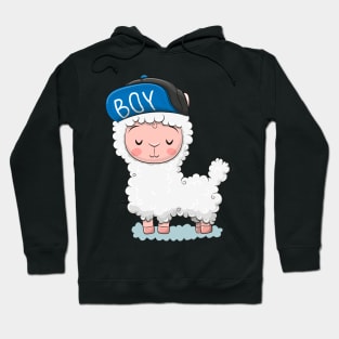 Cute lamb llama in a cap with the inscription boy Hoodie